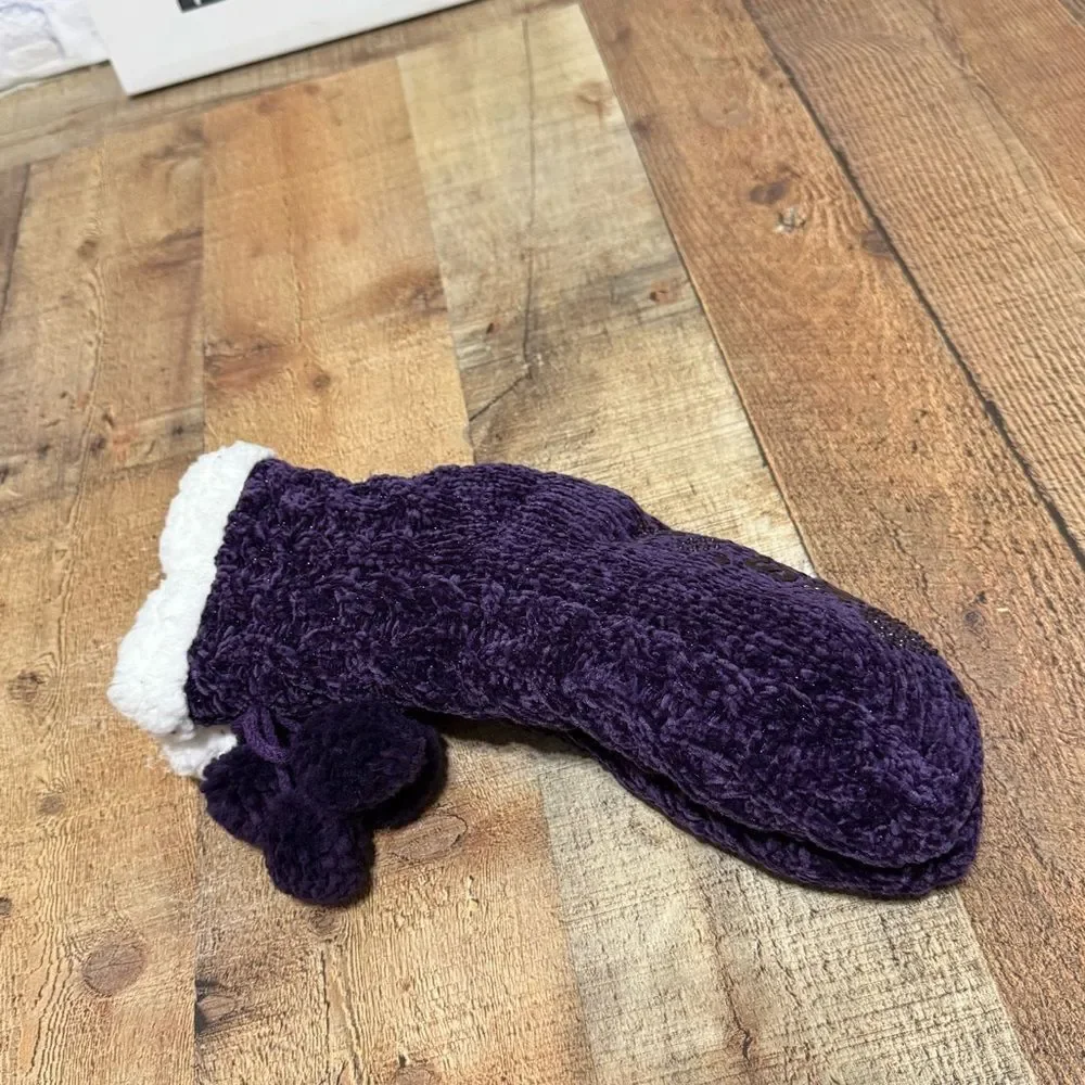 Muk Luks NWT Slipper Socks purple glitter